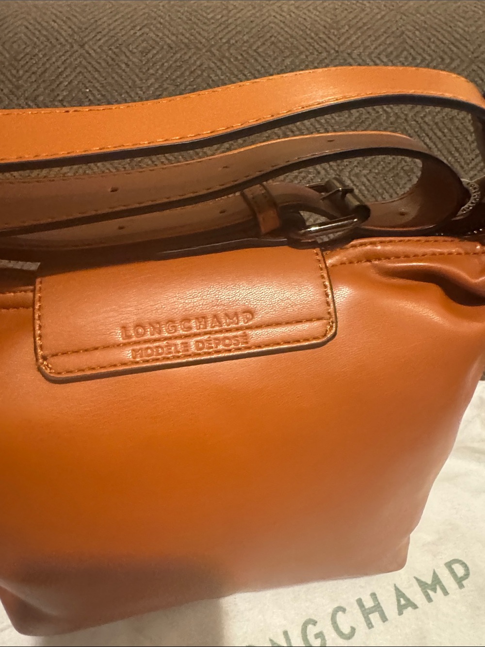 Longchamp Brown Leather Shoulder Bag - Picture 3 of 4